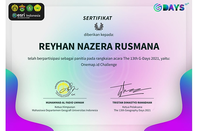 Penghargaan Panitia Onemap (GIS)